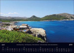 Wandkalender „Cala Ratjada 2019” Juni