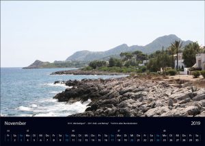 Wandkalender „Cala Ratjada 2019” November