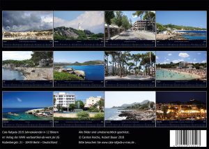 Wandkalender „Cala Ratjada 2019” Rückseite