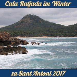 Cala Ratjada zu Sant Antoni im Januar 2017 - Wellengang in der Cala Agulla